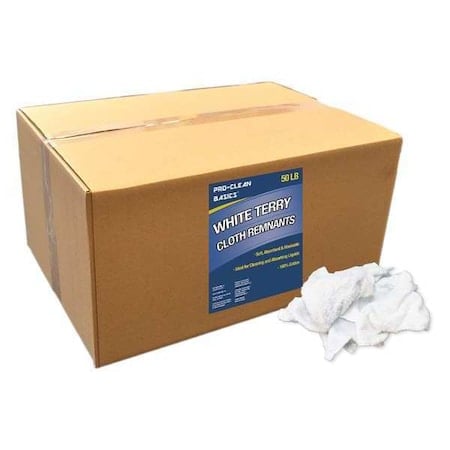 Terry Cloth Cotton Cloth Rag 50 lb. Varies Sizes, White MPN:Z99202