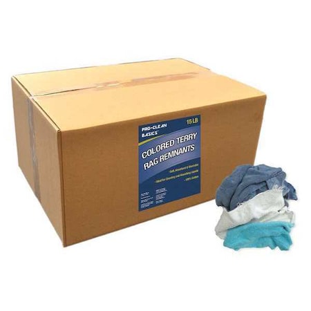 Terry Cloth Cotton Cloth Rag 15 lb. Varies Sizes, Assorted MPN:Z99401