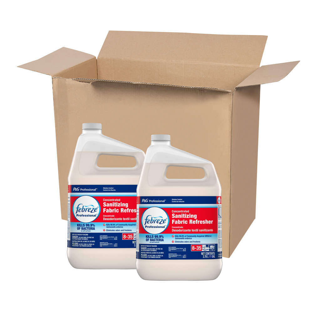 Febreze Professional Sanitizing Fabric Refresher, Fresh Scent, Concentrated, 1 Gallon, Case Of 2 Bottles MPN:3700072135