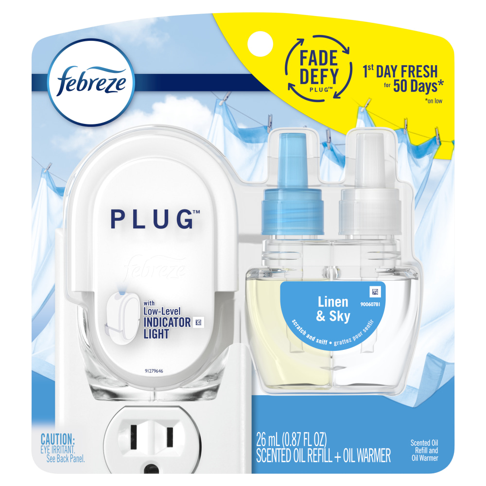 Febreze Plug-In Air Freshener, Starter Kit, Linen & Sky MPN:3700090121