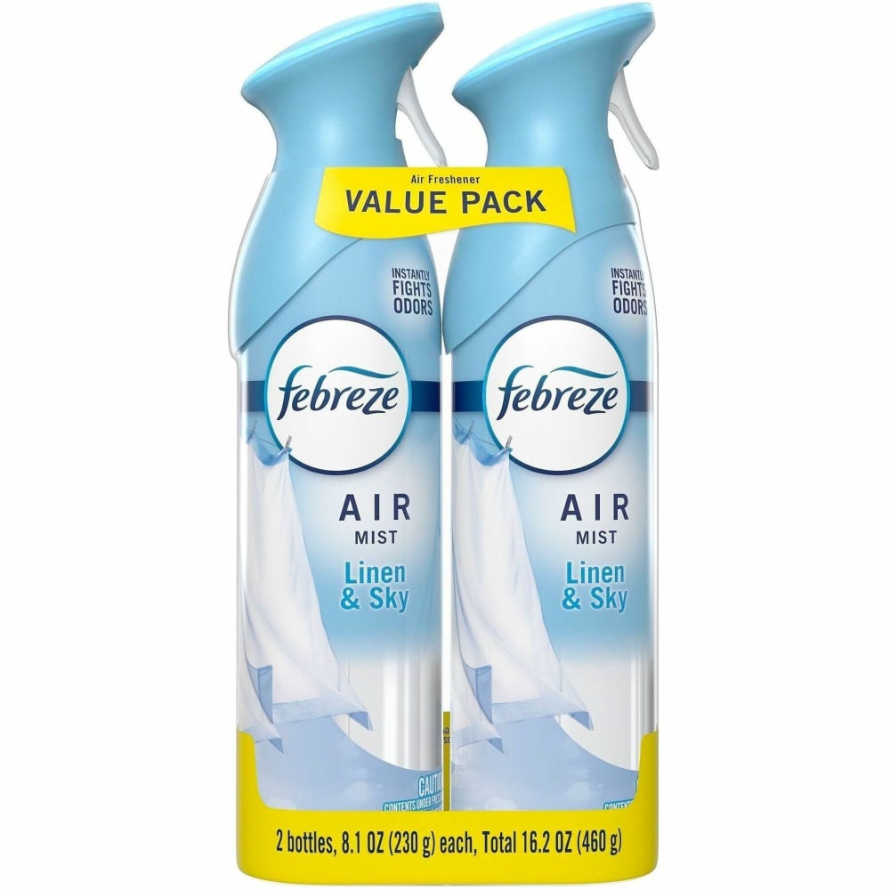 Febreze Air Mist Air Freshener Spray - Spray - 8.1 fl oz (0.3 quart) - Linen & Sky - Odor Neutralizer, Long Lasting - 2/Pack - 3 / Carton MPN:20410