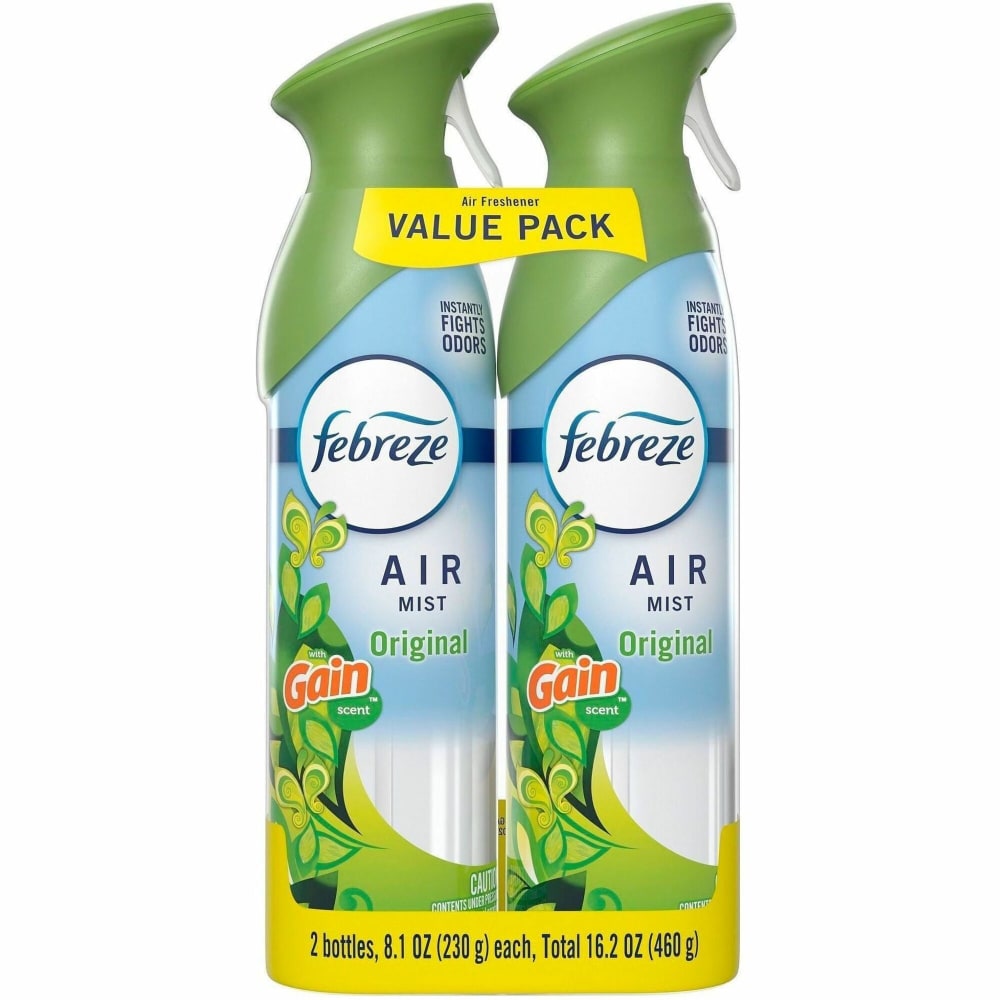 Febreze Air Mist Air Freshener Spray - Spray - 8.1 fl oz (0.3 quart) - Gain Original - Odor Neutralizer, Long Lasting - 2/Pack - 3 / Carton MPN:20415