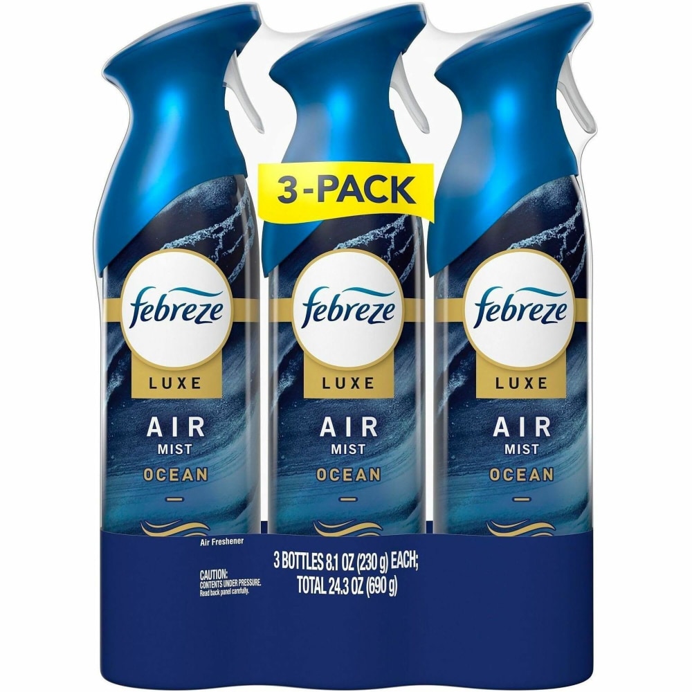 Febreze Air Mist Air Freshener Spray - Spray - 8.1 fl oz (0.3 quart) - Warm Ocean Breeze - Odor Neutralizer, Long Lasting - 4 / Carton MPN:20554