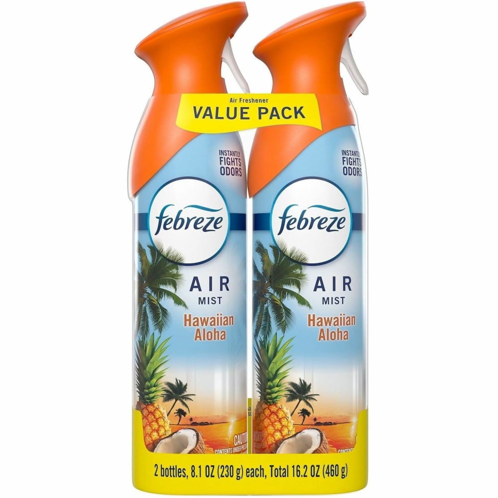 Febreze Air Mist Air Freshener Spray - Spray - 8.1 fl oz (0.3 quart) - Hawaiian Aloha - Odor Neutralizer, Long Lasting - 2 / Pack MPN:21321