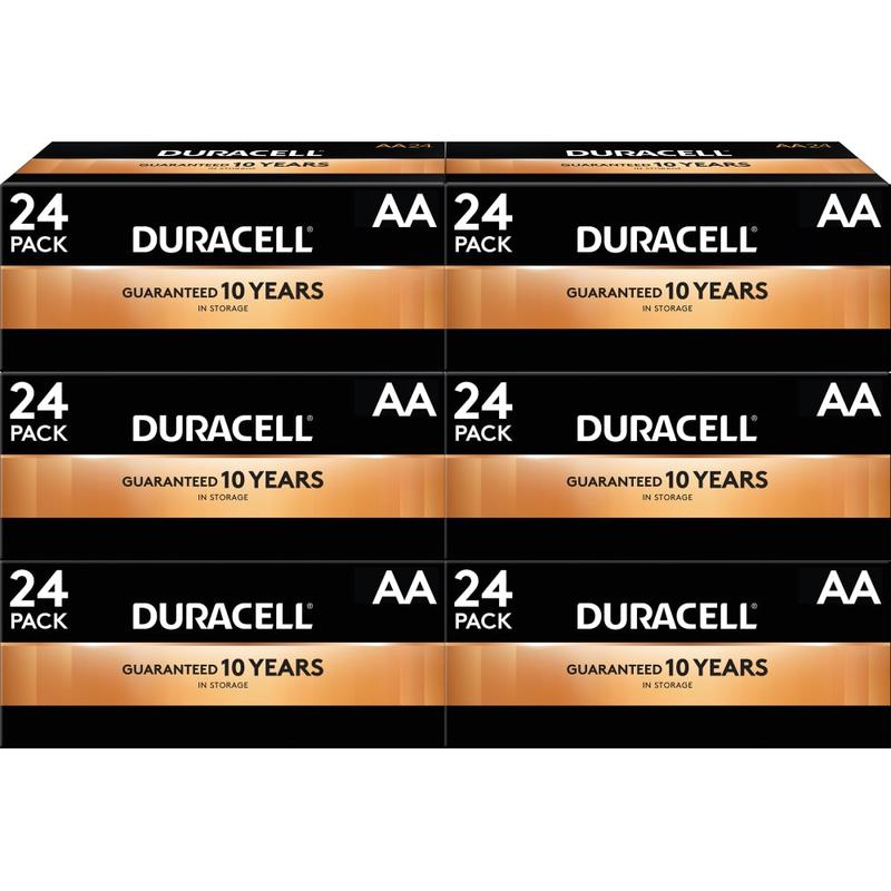 Duracell Coppertop AA Alkaline  Batteries, Box Of 24, Case Of 6 Boxes MPN:MN1500BKD