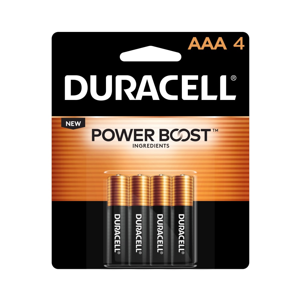 Duracell Coppertop AAA Alkaline Batteries, Pack of 4 (Min Order Qty 12) MPN:MN2400B4Z