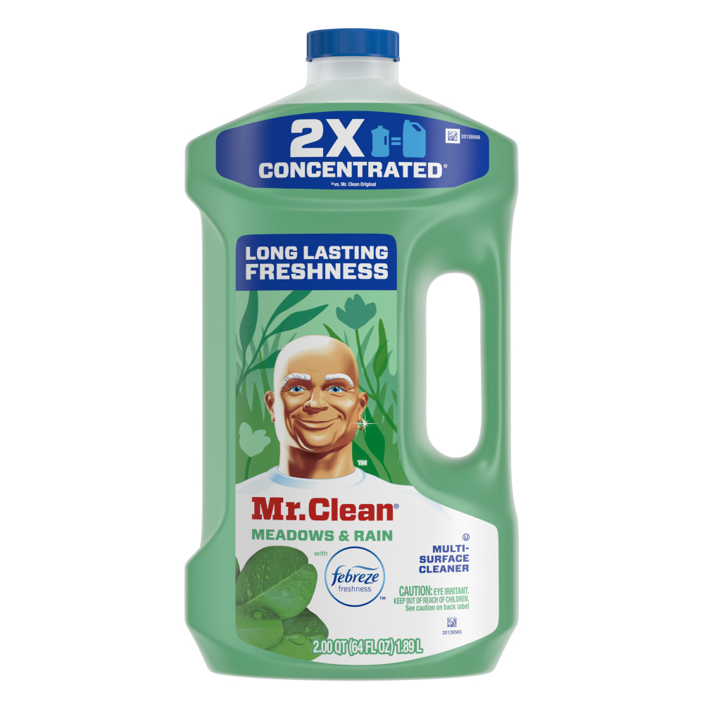 Mr. Clean 2X Concentrated Multi-Surface Cleaner With Febreze, Meadows & Rain Scent, 64 Oz MPN:3077210725