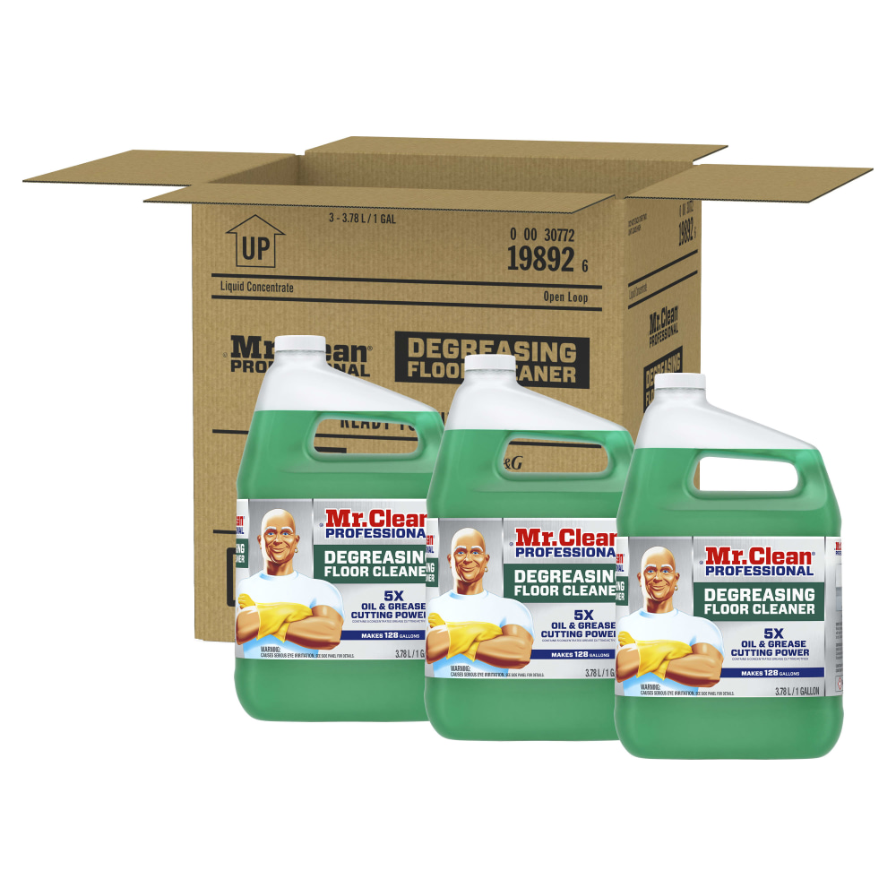 Mr. Clean Professional Degreasing Floor Cleaner, 1 Gallon, Case Of 3 Jugs MPN:30772198926