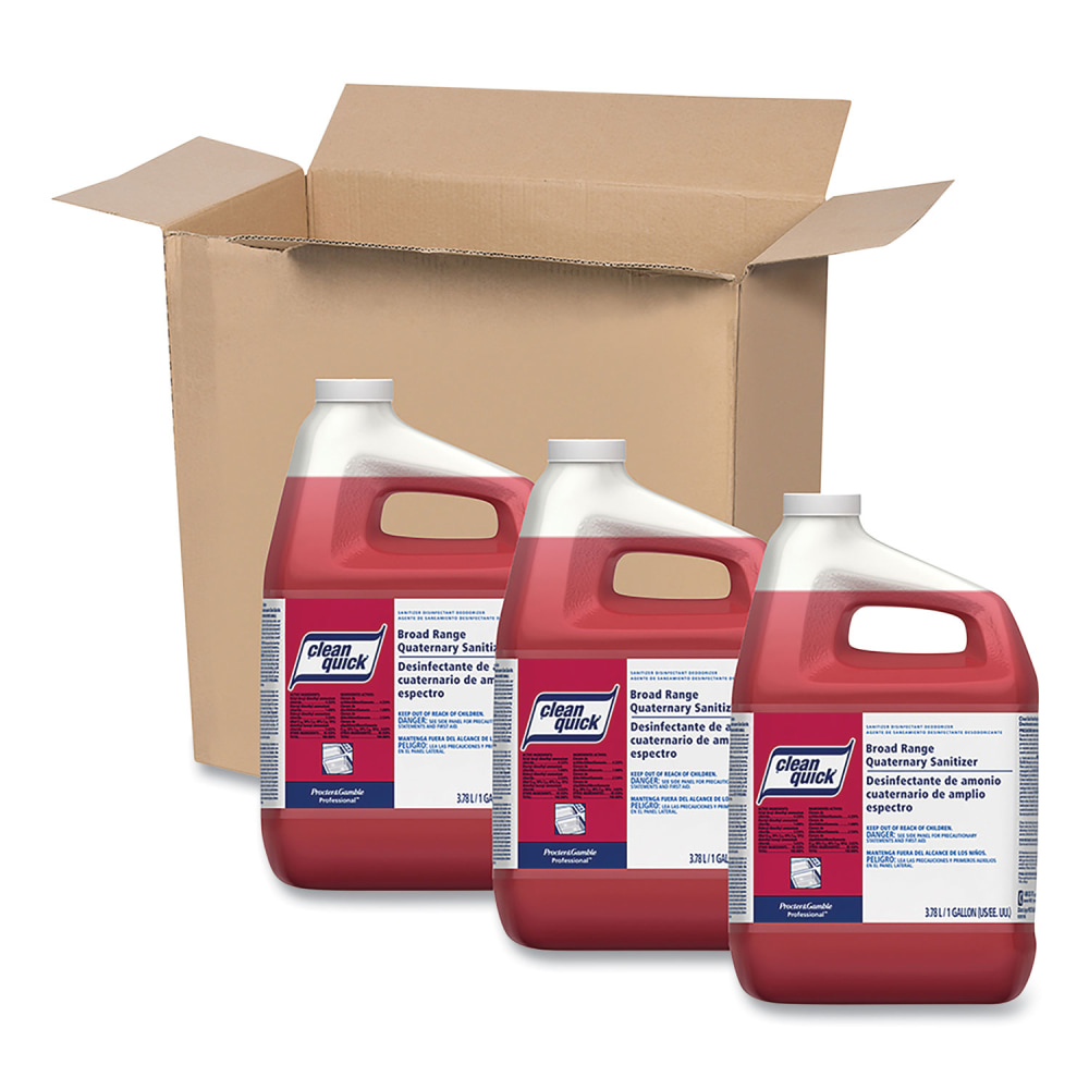 Clean Quick Broad Range Quaternary Sanitizer, Sweet Scent, 1 gal Bottle, 3/Carton MPN:07535