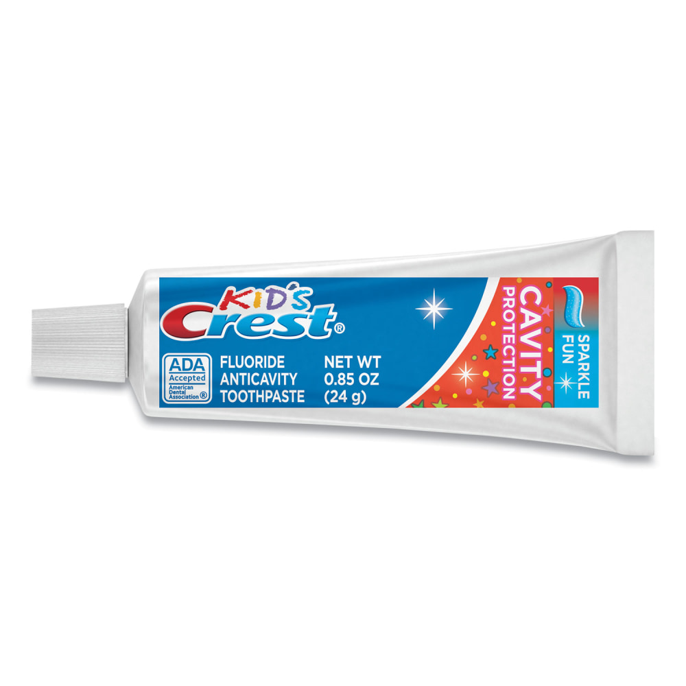 Crest Kids Sparkle Toothpaste, Blue, Bubblegum Flavor, 0.85 oz Tube, 72/Carton MPN:40159