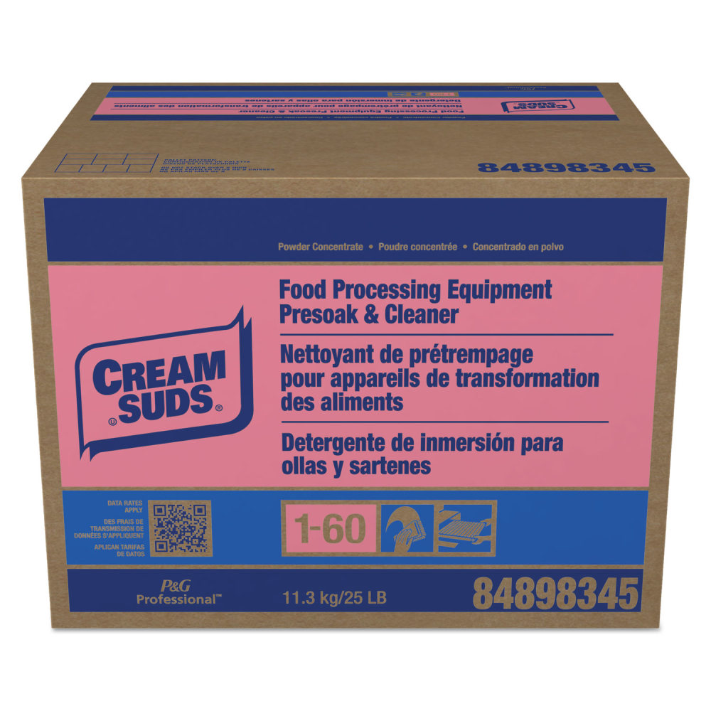 Cream Suds Dishwashing Detergent Manual Pot and Pan Presoak and Detergent with Phosphate, Baby Powder Scent, Powder, 25 lb Box MPN:02100