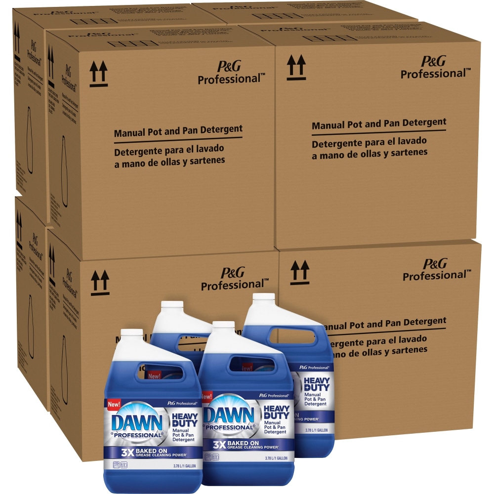 Dawn Manual Pot/Pan Detergent - 128 fl oz (4 quart) - Heavy Duty - Blue - 48 / Pallet MPN:08837PL