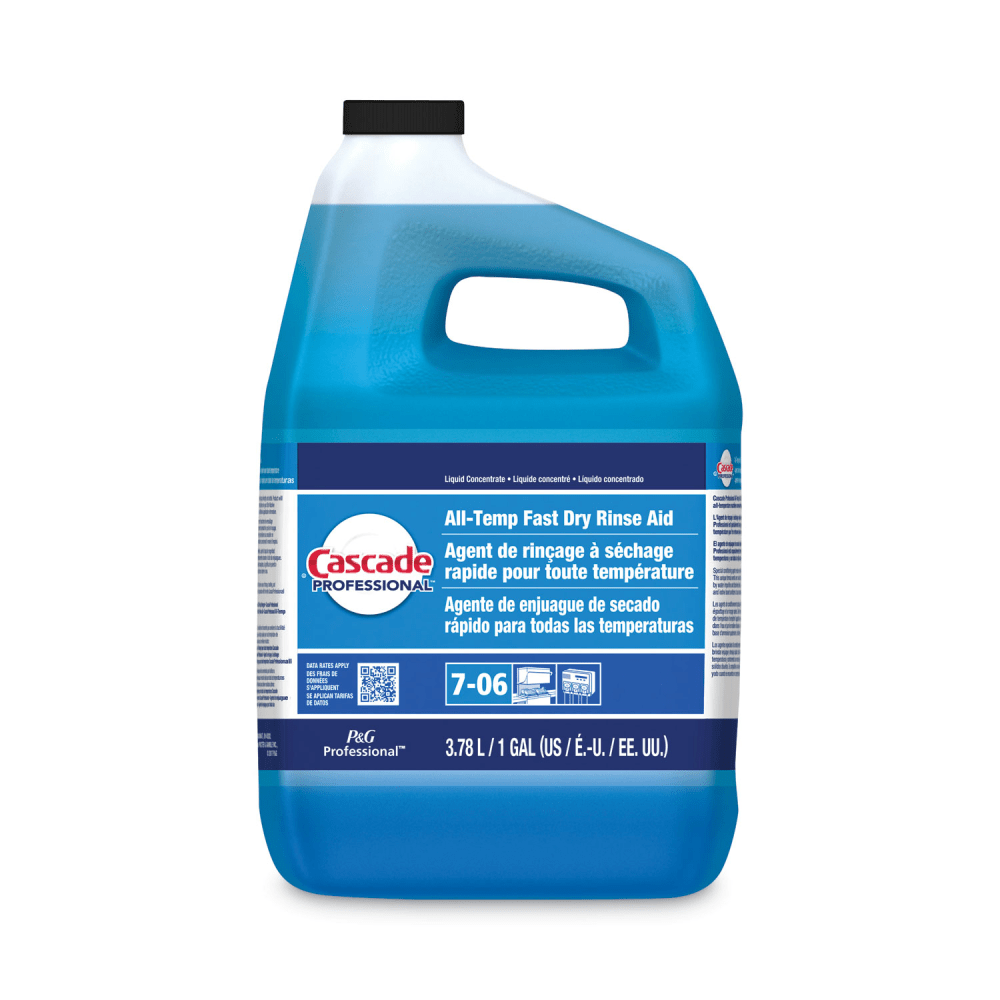 Cascade Professional Fast Dry All-Temp Rinse Aid, Unscented, 1 gal Bottle, 2/Carton MPN:71186