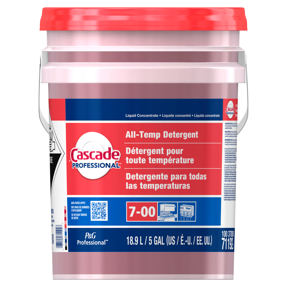 Cascade Professional All-Temperature Rinse Aid Detergent, Closed Loop, 5 Gallon, Red MPN:71192CT