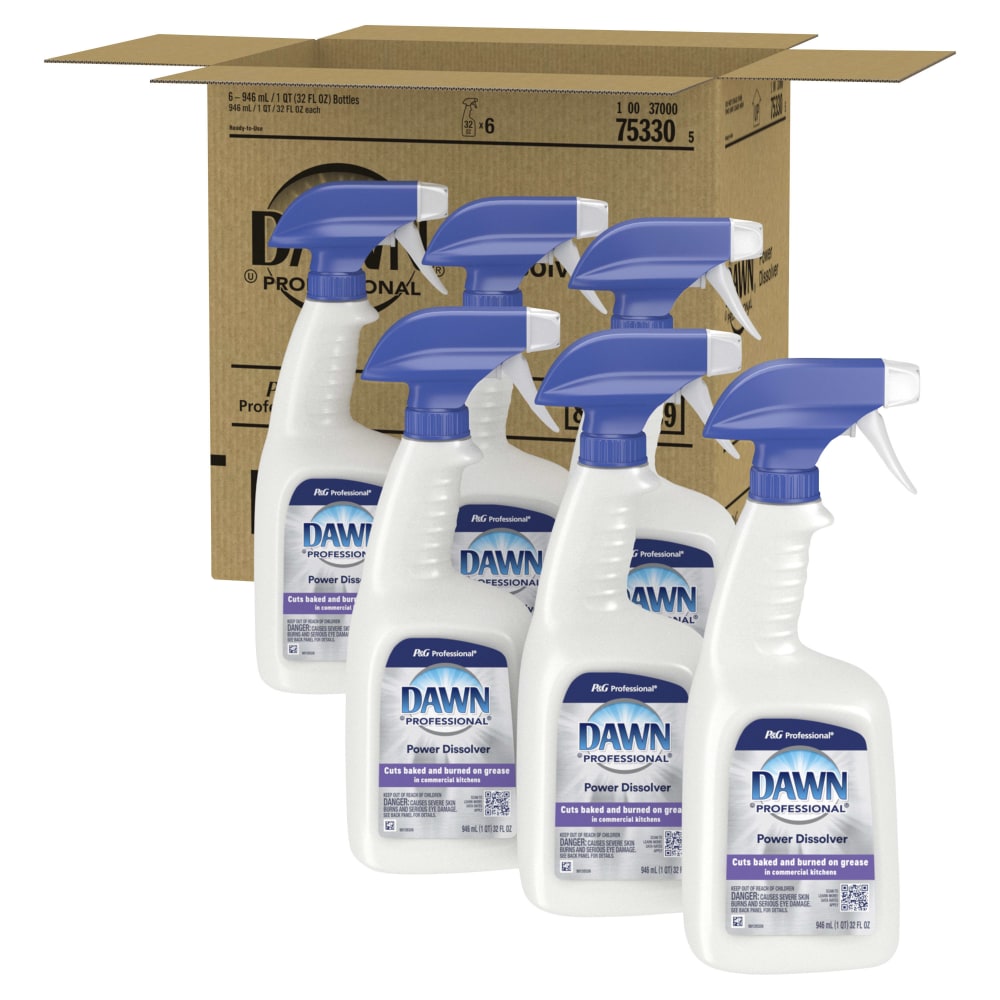 Dawn Professional Liquid Ready-To-Use Grease Fighting Power Dissolver Spray, 32 Oz Spray Bottle, Carton Of 6 MPN:75330