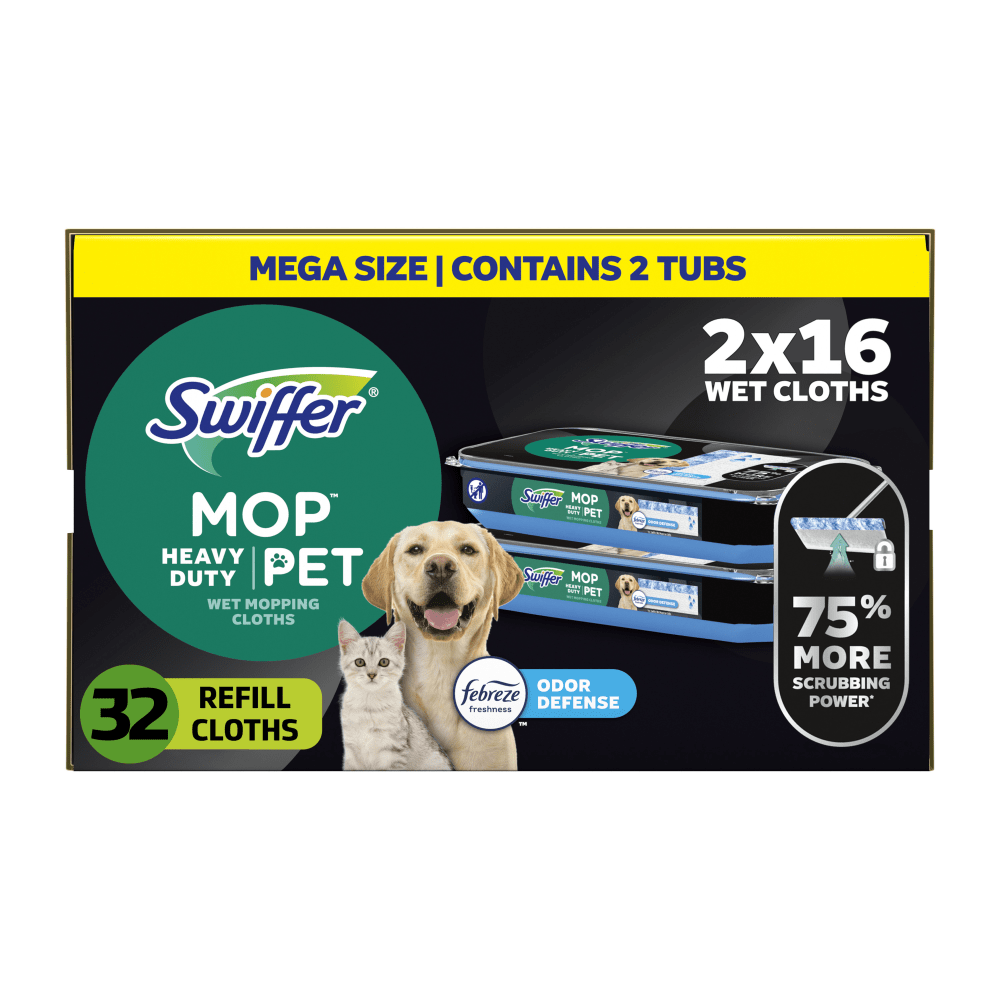 Swiffer Heavy Duty Mop Wet Multi-Surface Cloth Refills, Pack Of 32 Mop Cloths MPN:10030772007409