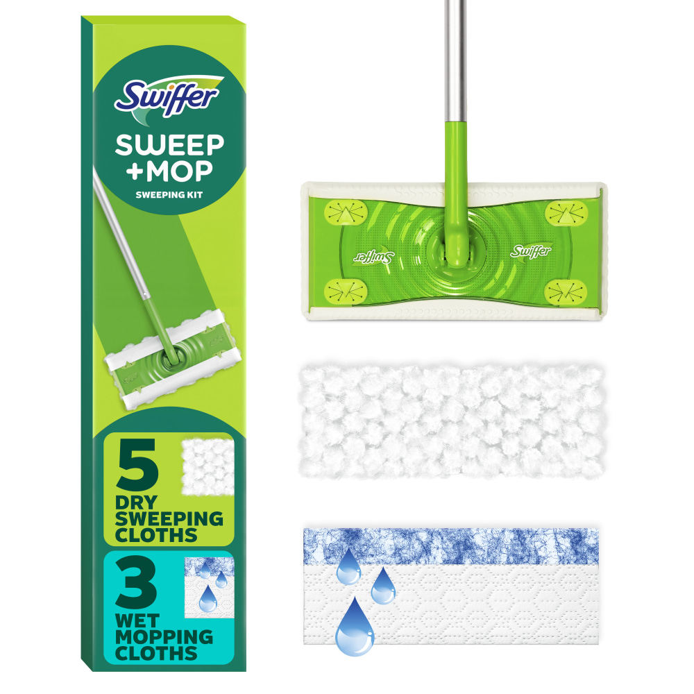 Swiffer Sweep And Mop 2-in-1 Dry + Wet Floor Mopping And Sweeping Kit, 23-1/16in x 5in MPN:30772165195