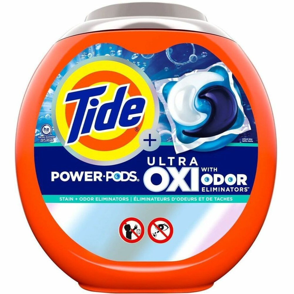 Tide Ultra Oxi Power Pods - Orange - 45 / Pack - For Clothes, Laundry - Pod - Scrub-free, Pleasant Scent - Orange - 45 / Pack MPN:09496