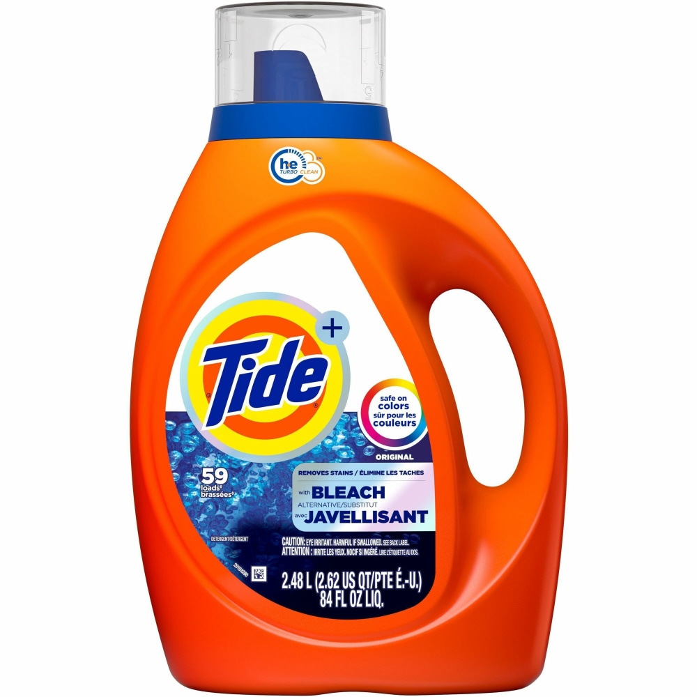 Tide Plus Liquid Detergent - For Laundry, Fabric - Concentrate - Liquid - 84 fl oz (2.6 quart) - Bleach-free - Orange - 1 Bottle MPN:12241