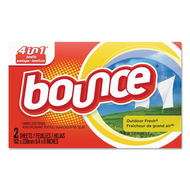 Bounce Fabric Softener Sheets, Outdoor Fresh Scent, 2 Sheets Per Box, Pack Of 156 Boxes MPN:2664