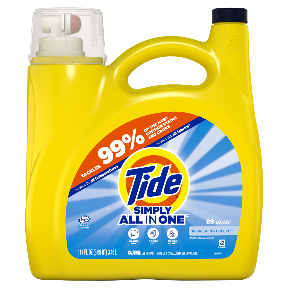 Tide Simply Clean & Fresh Liquid HE Laundry Detergent, Refreshing Breeze, 117 Oz MPN:3077212078