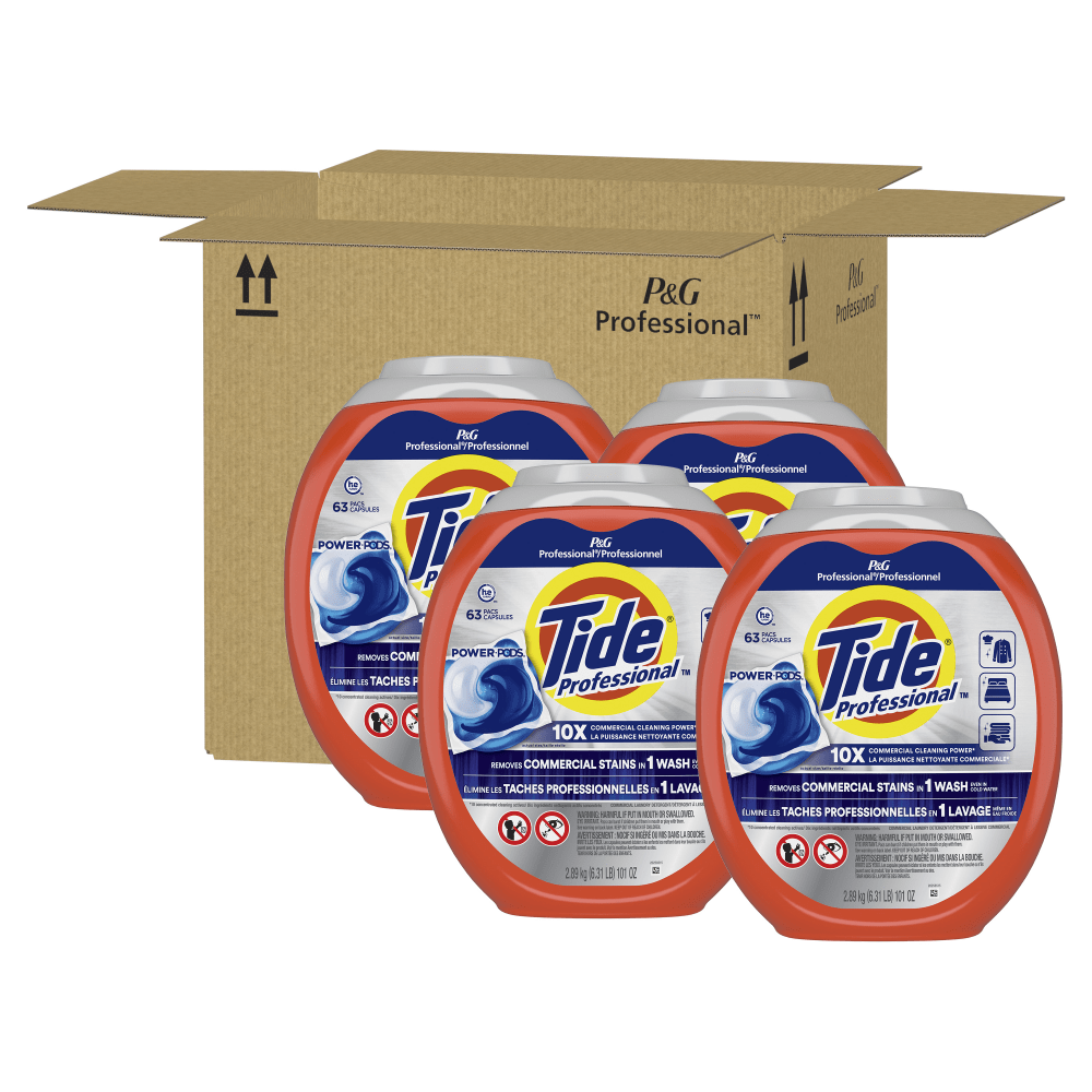 Tide Professional Commercial Power PODS Laundry Detergent, 63 PODS Per Pack, Case Of 4 Packs MPN:3077214053CT