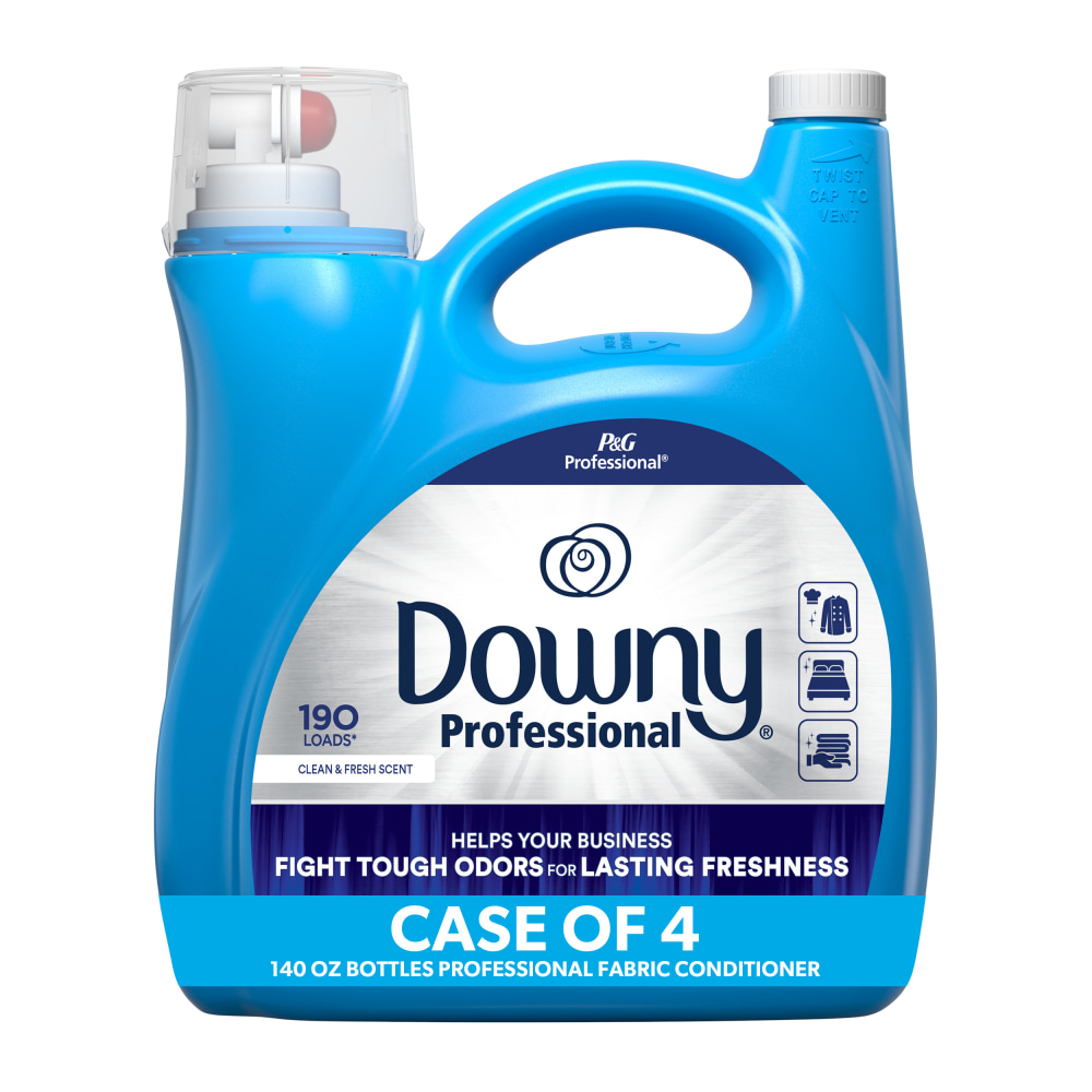 Downy Professional Commercial Liquid Fabric Softener, Clean & Fresh Scent, 140 Fl Oz, Set Of 4 Bottles MPN:3077214121