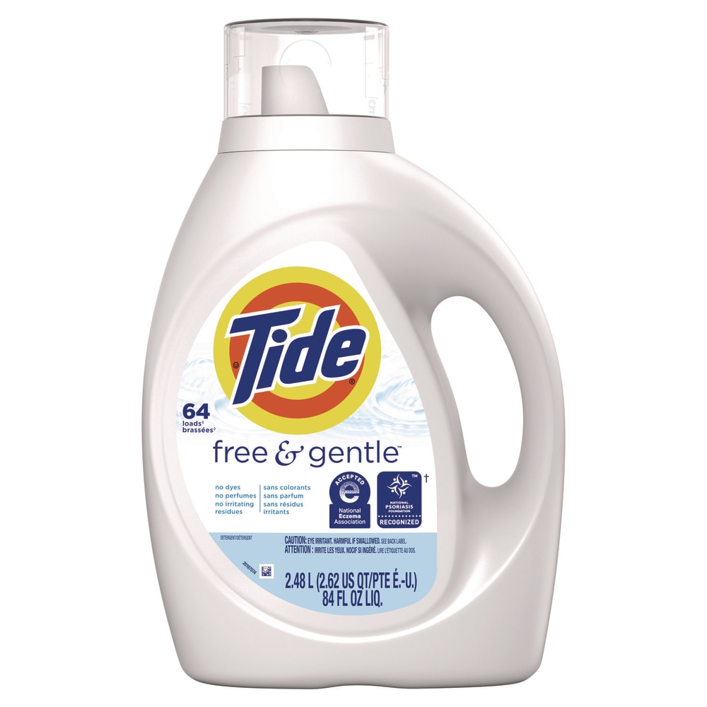 Tide Free & Gentle Liquid Laundry Detergent, 64 Loads, 84 oz Bottle, 4/Carton MPN:41829
