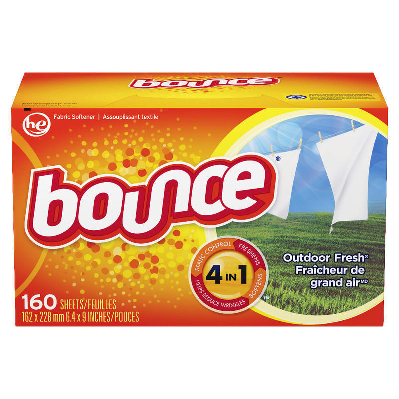 Bounce Dryer Sheets, Outdoor Fresh Scent, Orange, 160 Sheets Per Box, Carton Of 6 Boxes MPN:80168CT