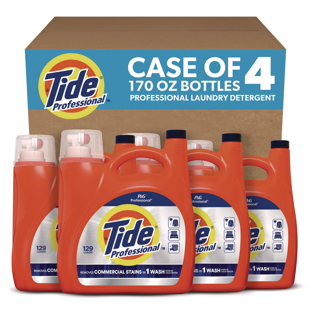 Tide Professional Commercial HE Liquid Laundry Detergent, 170 oz Pour Bottle, 4/Carton MPN:80782107