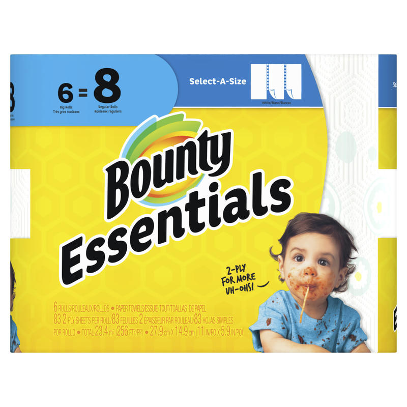 Bounty Select-A-Size 2-Ply Paper Towels, 83 Sheets Per Roll, Pack Of 6 Rolls (Min Order Qty 6) MPN:74651