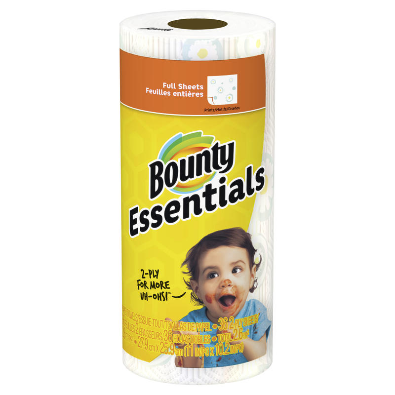 Bounty Essentials Printed 2-Ply Paper Towels, Roll Of 36 Sheets (Min Order Qty 40) MPN:74655