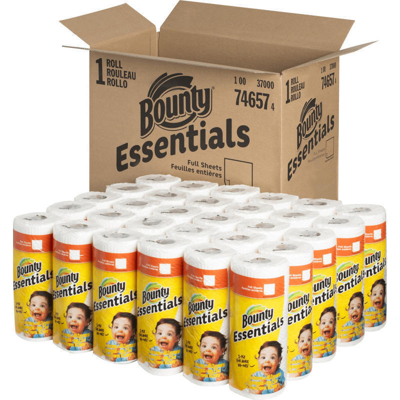 Bounty Essentials Full Sheet Paper Towel Rolls - 2 Ply - 40 Sheets/Roll - White - 30 / Carton (Min Order Qty 2) MPN:74657