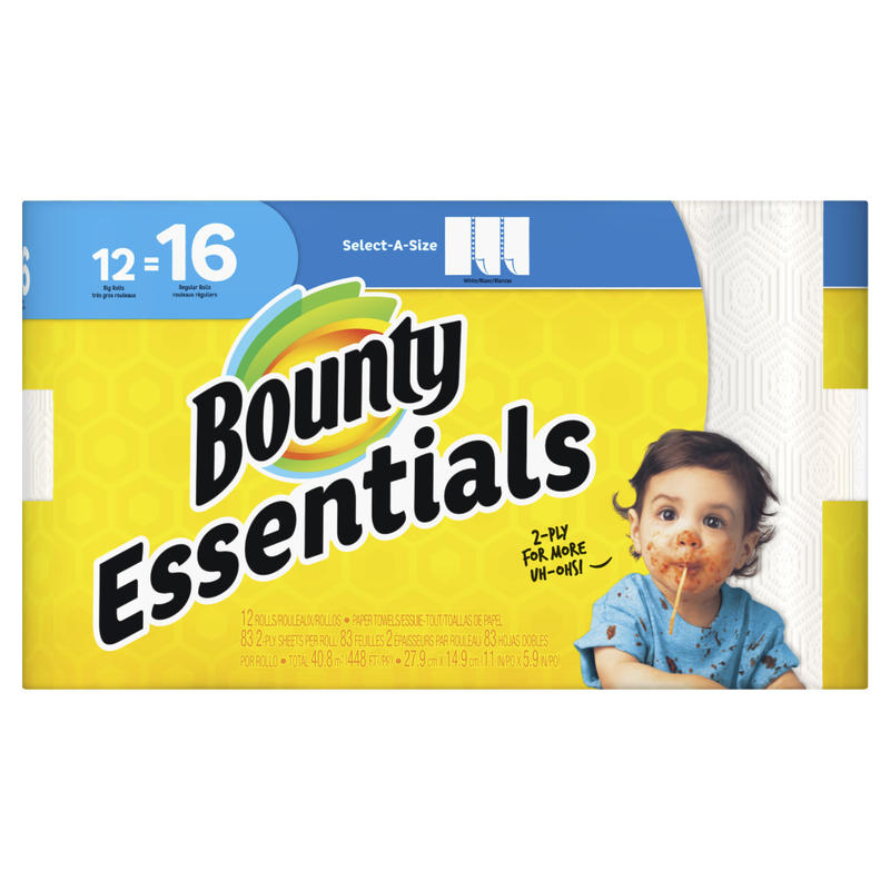 Bounty Select-A-Size 2-Ply Paper Towels, 83 Sheets Per Roll, Pack Of 12 Rolls (Min Order Qty 3) MPN:SJN301168WUOM