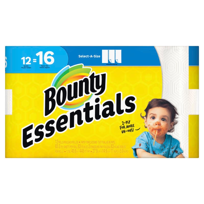 Bounty Select-A-Size 2-Ply Paper Towels, 83 Sheets Per Roll, Pack Of 12 Rolls (Min Order Qty 3) MPN:SJN301168WUOM