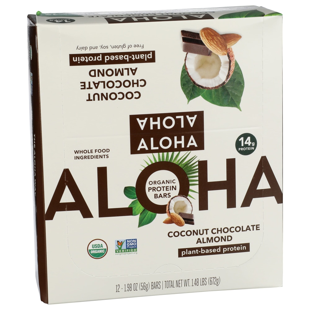 Aloha Plant Protein Bars, Coconut Chocolate, 1.98 Oz, Total Qty 12 MPN:1001109100