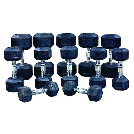 Dumbbell 12 Piece Set, 210 Lbs. MPN:HEXR-SET7