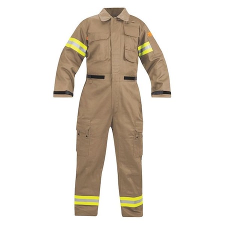 Extrication Suit, Fire Resistant Cotton; Nylon, 7.7 oz Fabric Weight, 32 in Inseam, Khaki, 5XL MPN:F51412X2505XL2