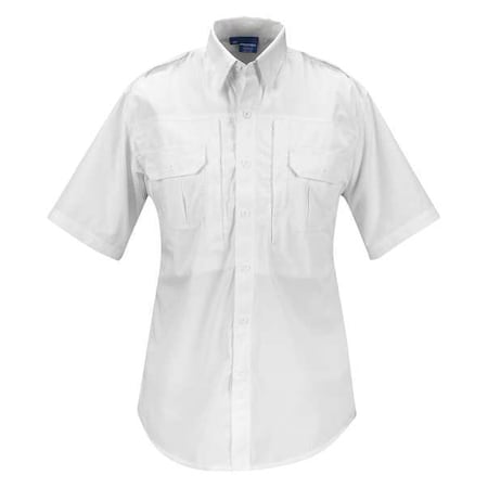 Men's Tactical Shirt, 65% Poly/35% Poplin, Faux Buttons w/ Zipper, 5 Pocket(s), White, S MPN:F53111M100S