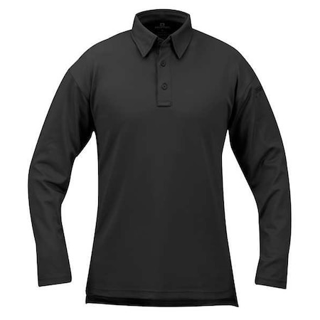 Tactical Polo Shirt, 6% Spandex, 94% Polyester, Long Sleeve Length, Black MPN:F531572001XL