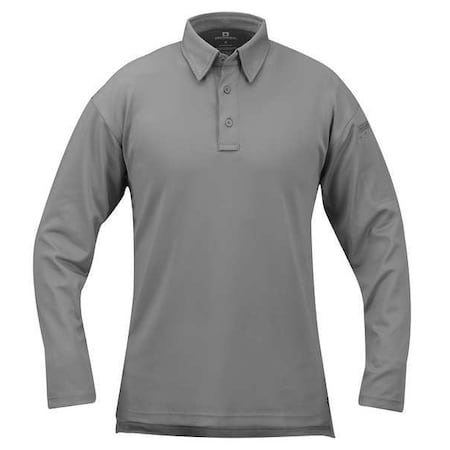 Tactical Polo Shirt, 6% Spandex, 94% Polyester, Long Sleeve Length, Gray MPN:F531572020S
