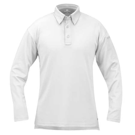 Tactical Polo Shirt, 6% Spandex, 94% Polyester, Long Sleeve Length, White MPN:F531572100M