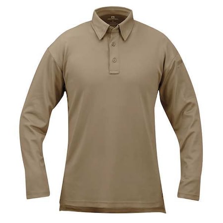 Tactical Polo Shirt, 6% Spandex, 94% Polyester, Long Sleeve Length, Tan MPN:F531572226XS
