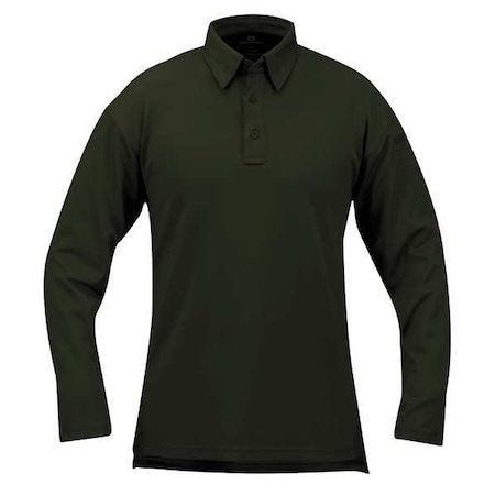 Tactical Polo Shirt, 6% Spandex, 94% Polyester, Long Sleeve Length, Green MPN:F531572311M