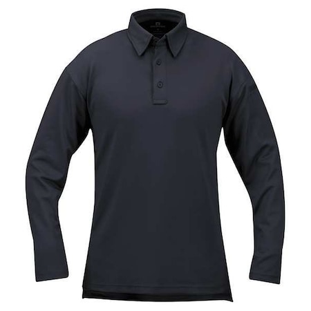 Tactical Polo Shirt, 6% Spandex, 94% Polyester, Long Sleeve Length, Blue MPN:F531572450S