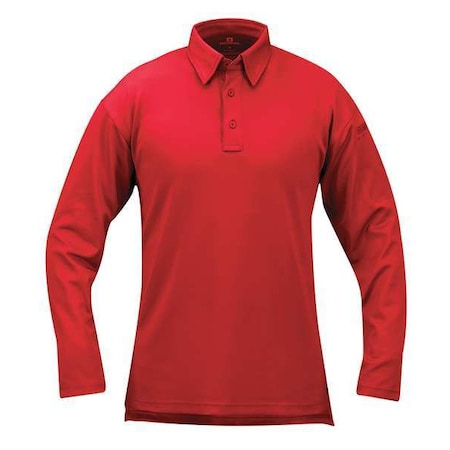 Tactical Polo Shirt, 6% Spandex, 94% Polyester, Long Sleeve Length, Red MPN:F531572600XL