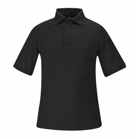 Tactical Polo Shirt, 100% Polyester, Button, 1 Pocket(s), Black, S MPN:F53220A001S