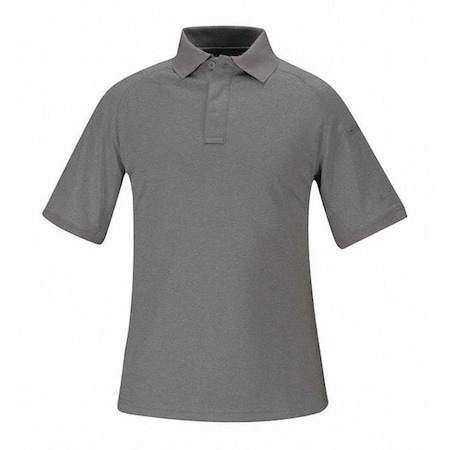 Tactical Polo Shirt, 100% Polyester Double Pique Knit, Button Front, 1 Pocket(s), Heather Gray, 3XL MPN:F53220A0233XL