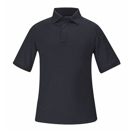 Tactical Polo Shirt, 100% Polyester Double Pique Knit, Button, 1 Pocket(s), Navy, L MPN:F53220A450L
