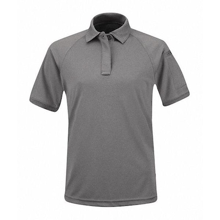 Tactical Polo Shirt, Polyester Double Pique Knit, Button, 1 Pocket(s), Heather Gray, 3XL MPN:F53290A0233XL